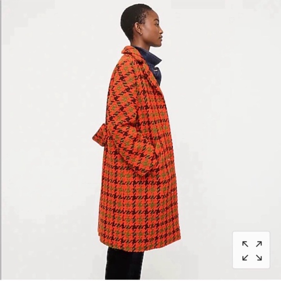 J.CREW NALYA HOUNDSTOOTH ITALIAN WOOL CAR COAT - Picture 6 of 10
